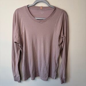 Lunya Size Large Mauve Long Sleeve Cotton Blend Tee Base‎ Layer